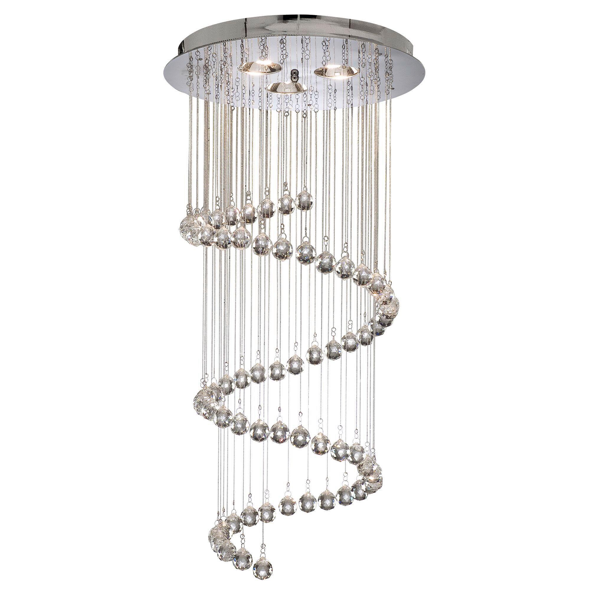 Deckenleuchte 7743cc Hallway - Chromfarben, Design, Glas/Metall (39/80cm)