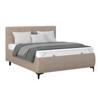 Polsterbett Zeni 140 - Sandfarben/Schwarz, KONVENTIONELL, Holz/Textil (140/200cm)