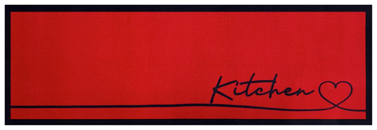 Teppich Läufer Küche Rot Amy 50x150 Cm - Rot, Basics, Kunststoff (50/150cm) - Ondega