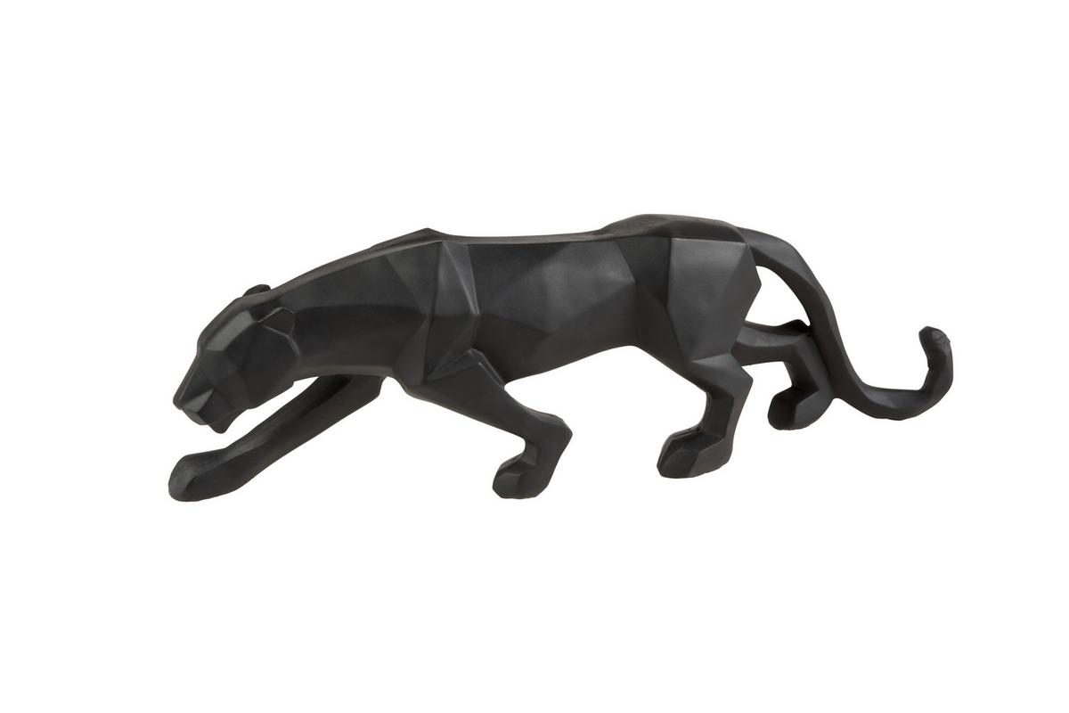 Skulptur Deko Panther - Sandfarben/Schwarz, LIFESTYLE, Kunststoff (43/7/14cm)