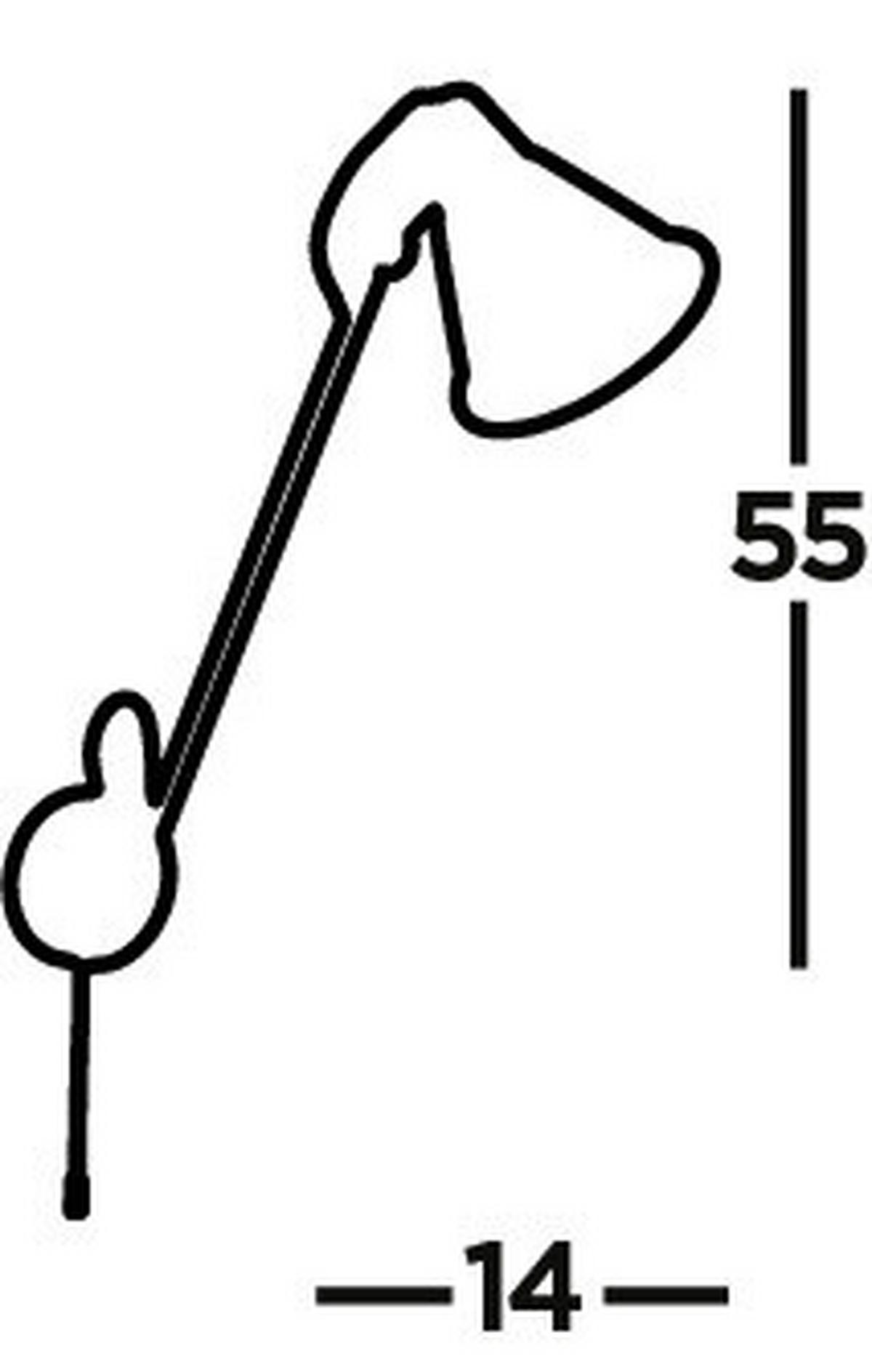 Wandleuchte 6302bk - Schwarz, Basics, Metall (14/39cm)