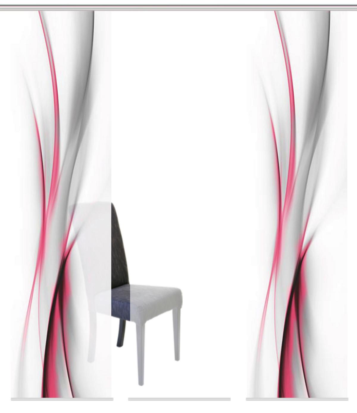 Flächenvorhang 3er Set Rochelle - Rot, Design, Textil (60/245cm) - Schmidt W. Gmbh