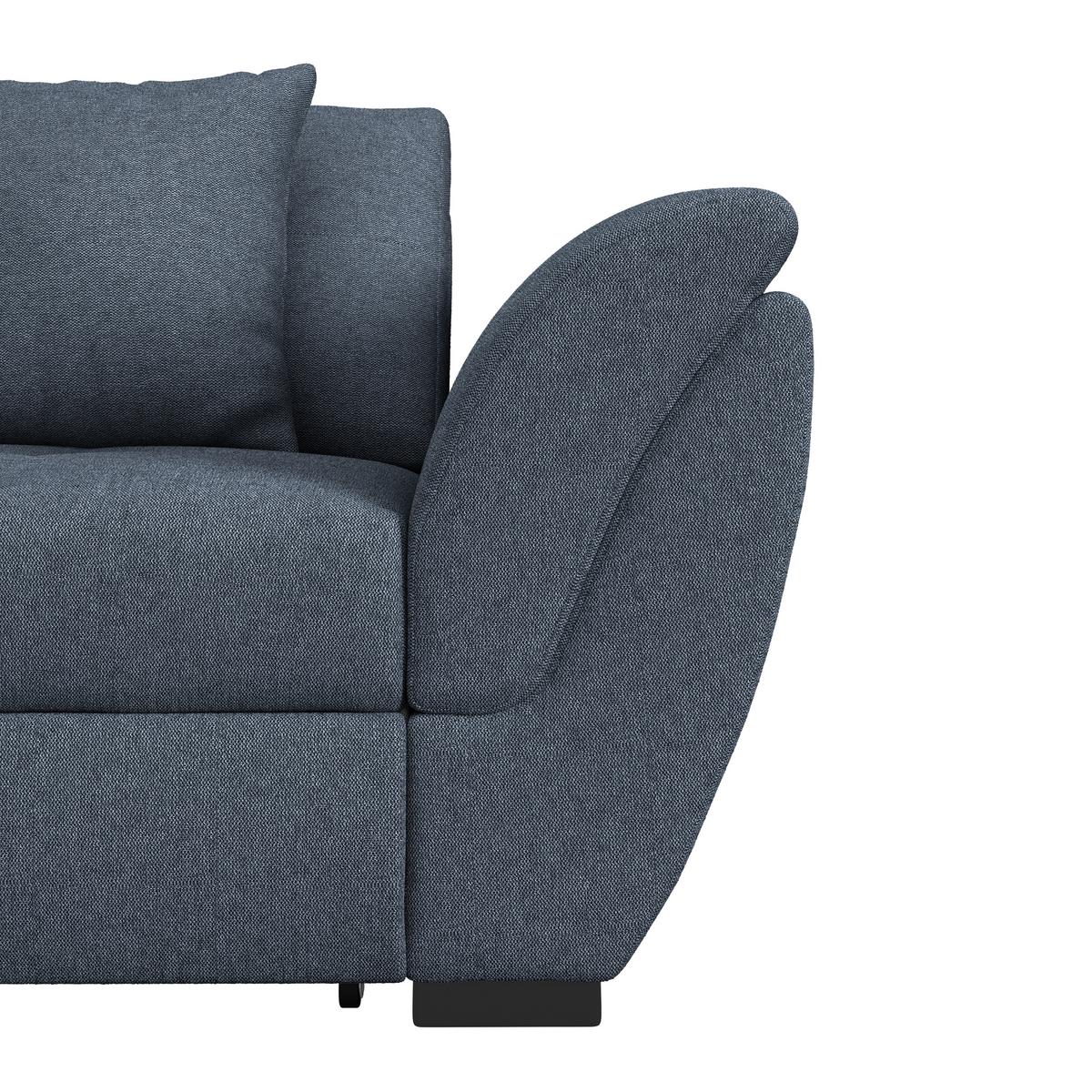 Ecksofa Berisso - Schwarz/Dunkelblau, Design, Textil (187/278cm) - Ondega