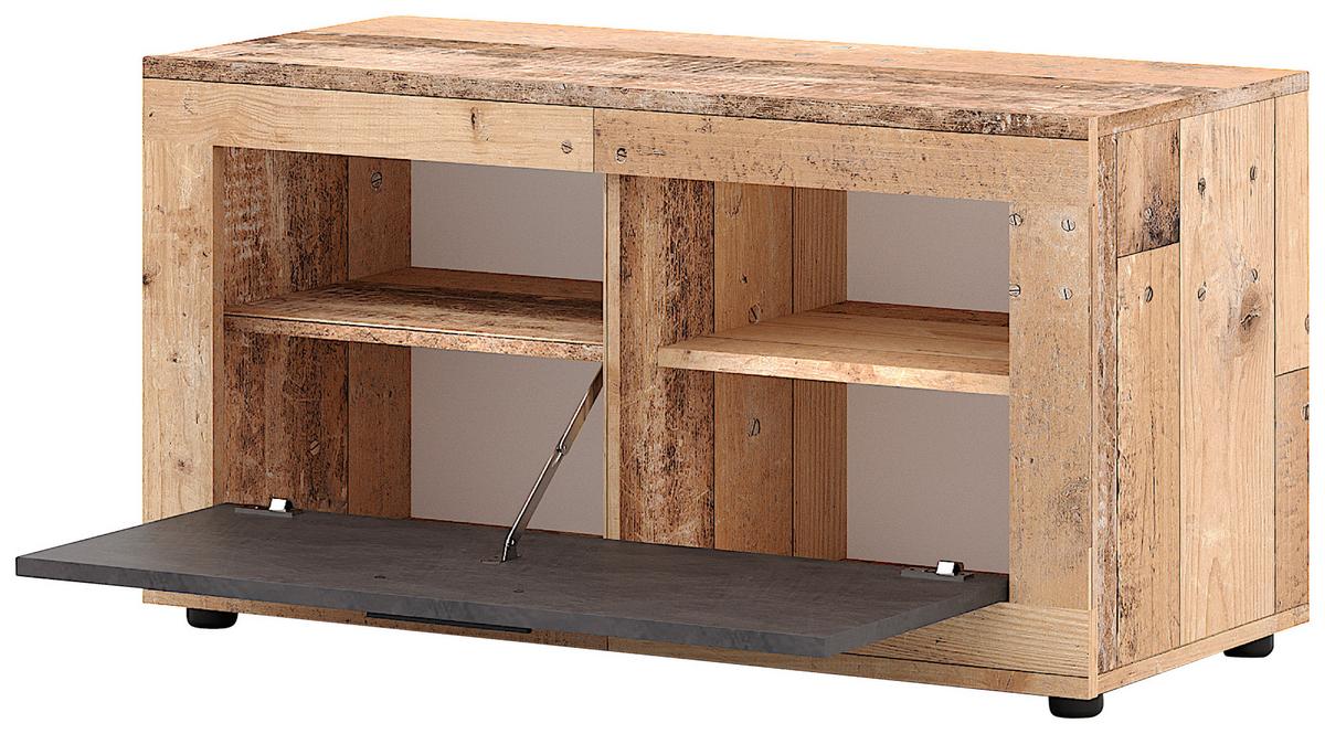 Garderobenbank Luna 2 - Graphitfarben/Schwarz, Design, Holzwerkstoff/Kunststoff (88,9/48/40cm) - MID.YOU