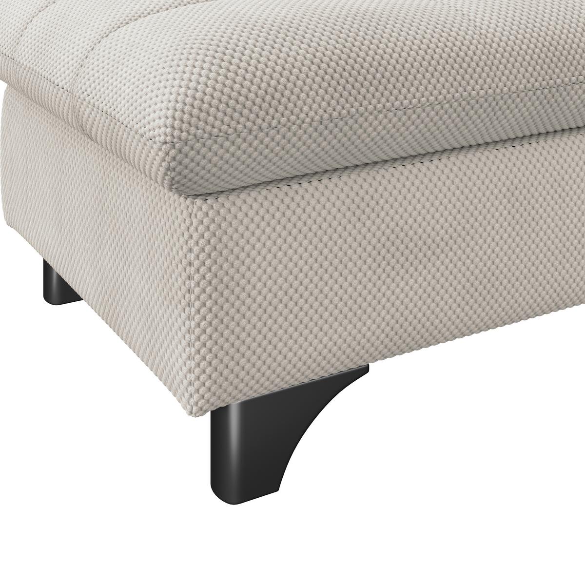 Hocker Gemini Cremefarben, B: 108cm - Chromfarben/Creme, KONVENTIONELL, Textil (108/46/108cm)