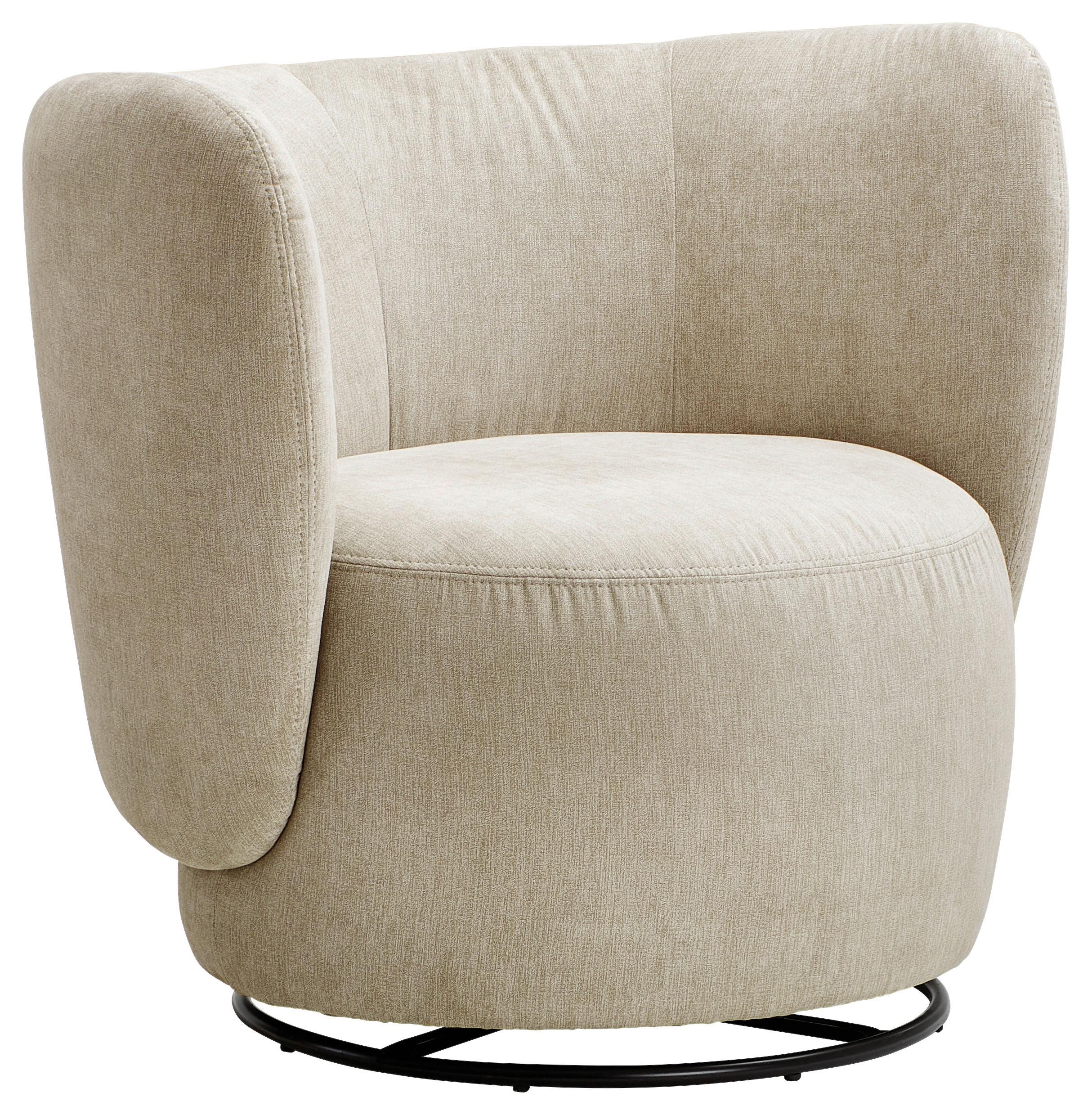 Sessel Boli Beige B: 92 Cm - Hellbraun/Beige, Design, Textil (92/80/84cm) - Livetastic
