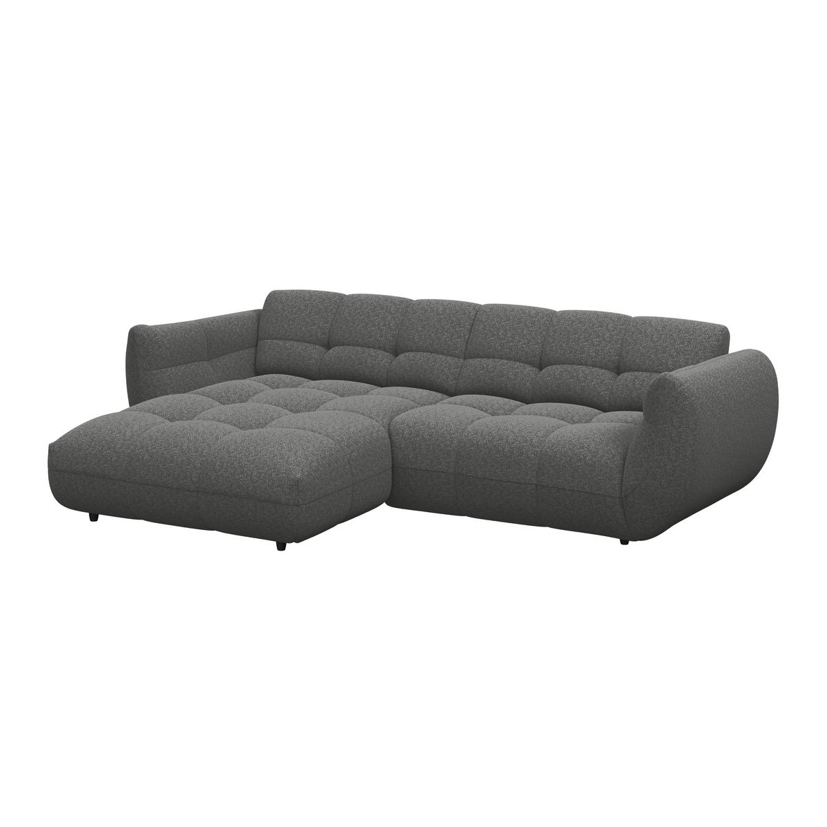 Ecksofa Panda Chenille anthrazit, 178x280cm - Dunkelgrün/Anthrazit, Trend, Textil (178/280cm)