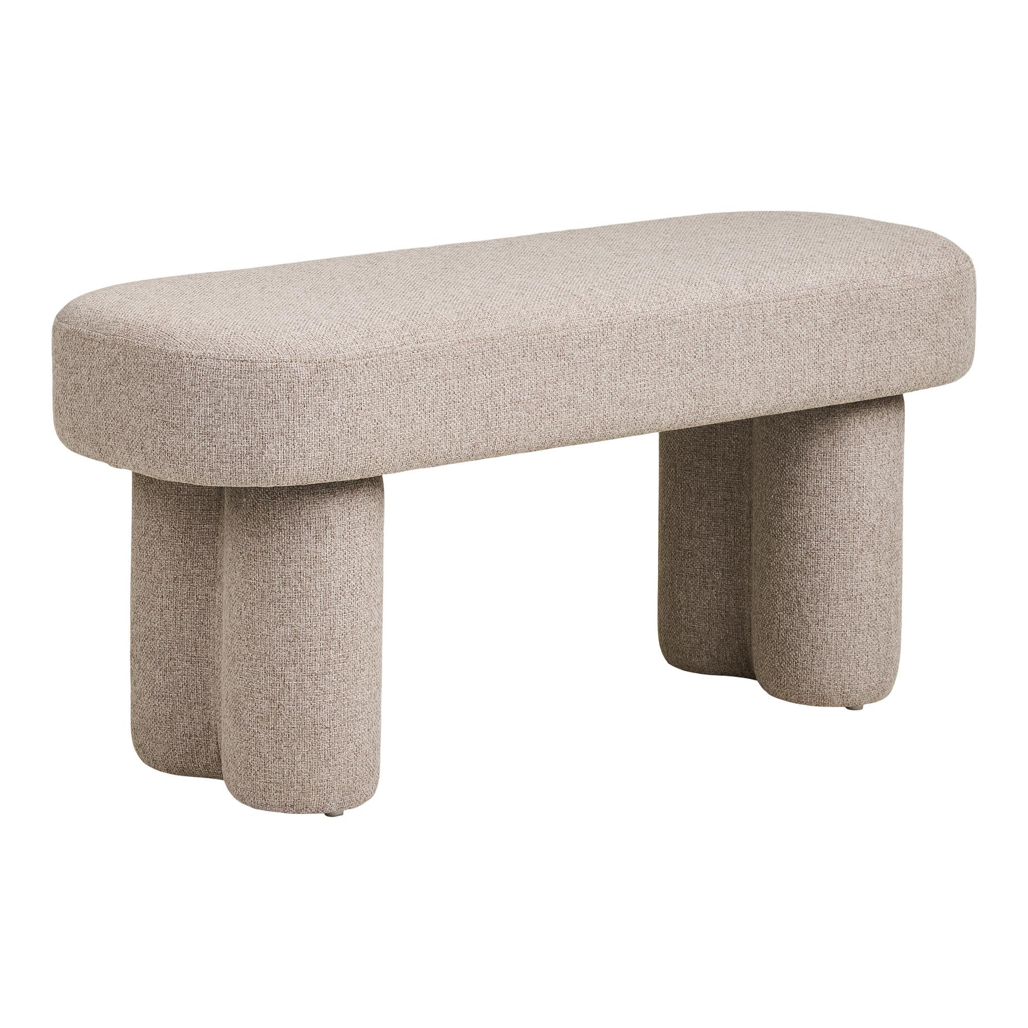 POLSTERBANK Weston Greige B: 95cm - Greige, Design, Textil (95/45/36cm) - MID.YOU