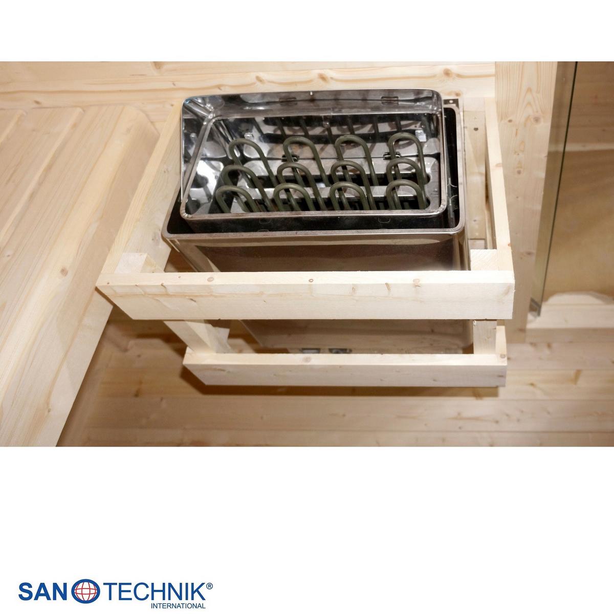 SAUNA Rauma Naturfarben B: 230 cm - Naturfarben, KONVENTIONELL, Holz (460/230/219,5cm) - Sanotechnik