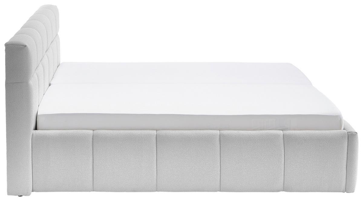 Čalúnená posteľ ASCONA 160x200, svetlosivá - čierna/svetlosivá, Konventionell, textil/plast (160/200cm)
