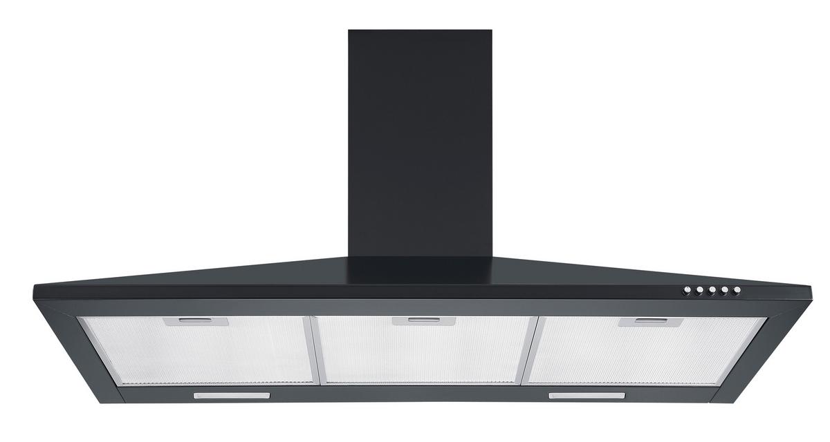 Dunstabzugshaube Respekta Karena Schwarz B:90cm - Schwarz, Basics, Metall (90/58-96/47,5cm) - Respekta
