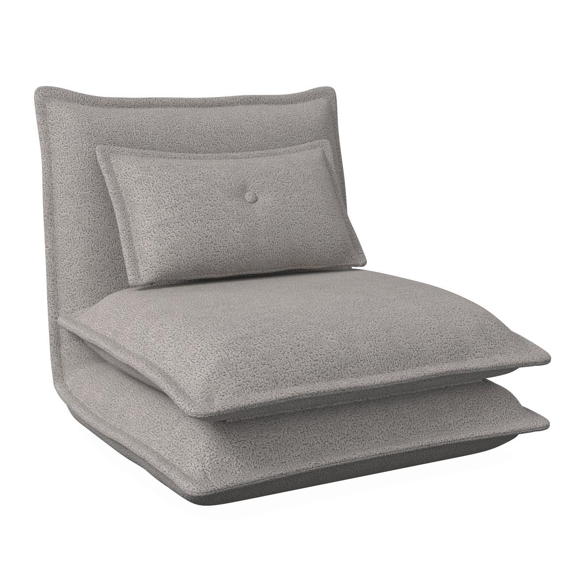 Rozkladacie kreslo TAMARA, svetlosivé buklé, max. 120 kg - svetlosivá, Modern, kov/textil (82/31/69cm) - Bessagi Home