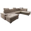 Wohnlandschaft Zira Mit Schlaffunktion Taupe - Taupe/Chromfarben, Design, Textil (169/330/212cm) - Livetastic