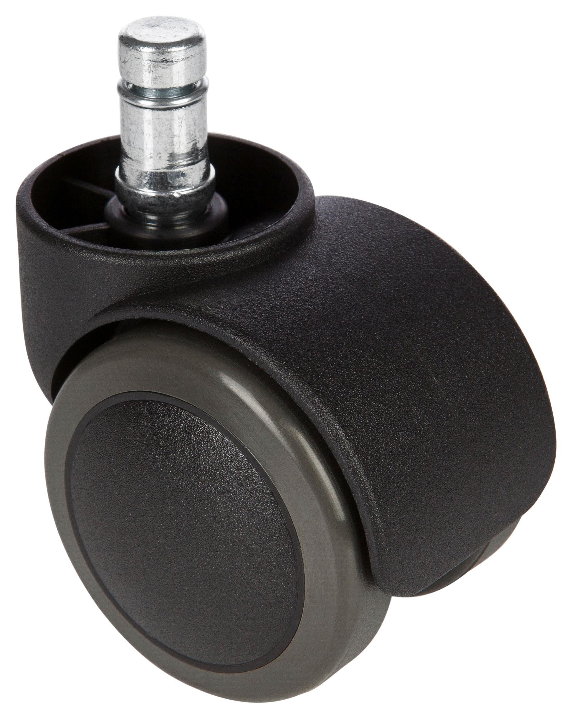 Bürostuhlrollen Rolo Schwarz Ø 5 cm 5er-Set - Schwarz, Basics, Kunststoff/Metall (5,2/6/5cm) - MID.YOU