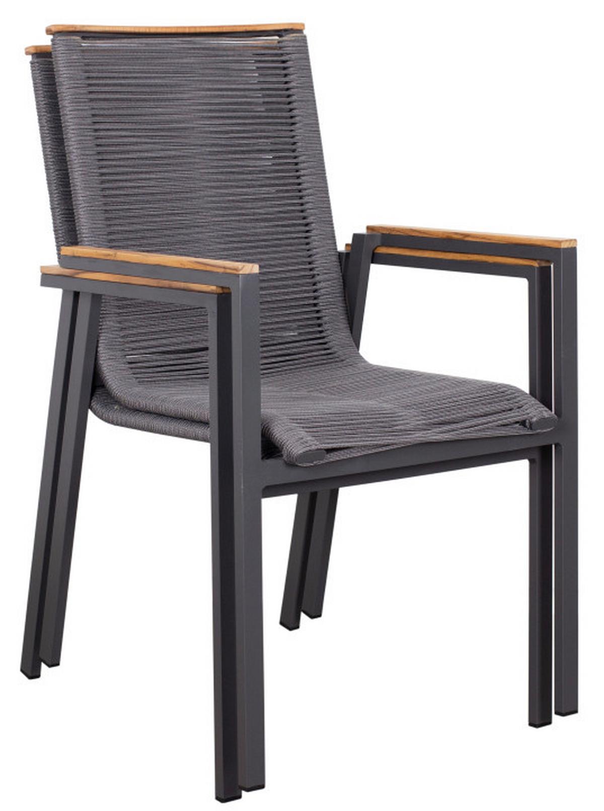 Gartensessel Stapelbar Montana Holz Und Kunststoff - Grau, Basics, Holz/Kunststoff (55/87/66cm) - Gardenson