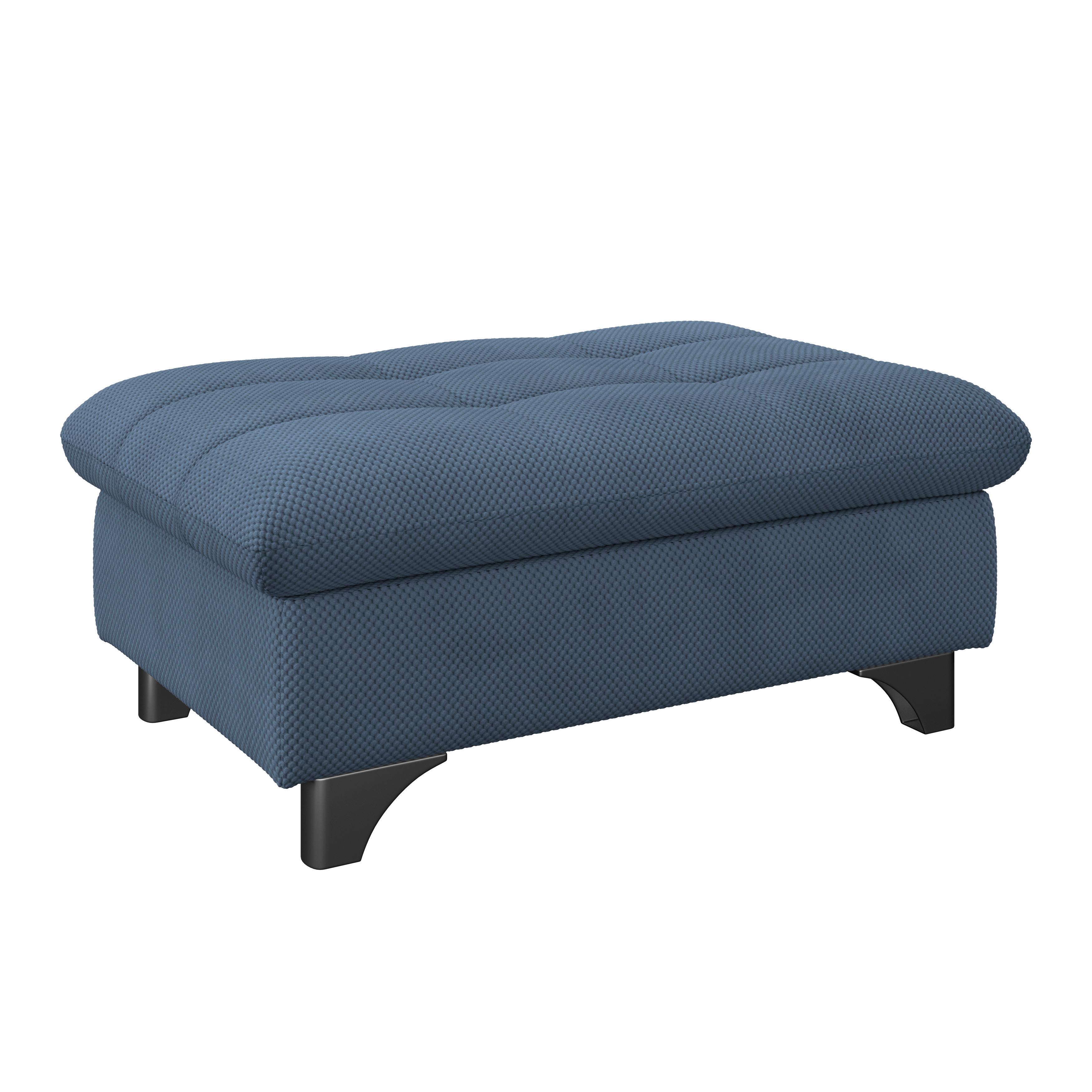 Hocker Gemini Dunkelblau, B:108cm - Chromfarben/Dunkelblau, KONVENTIONELL, Textil (108/46/108cm)