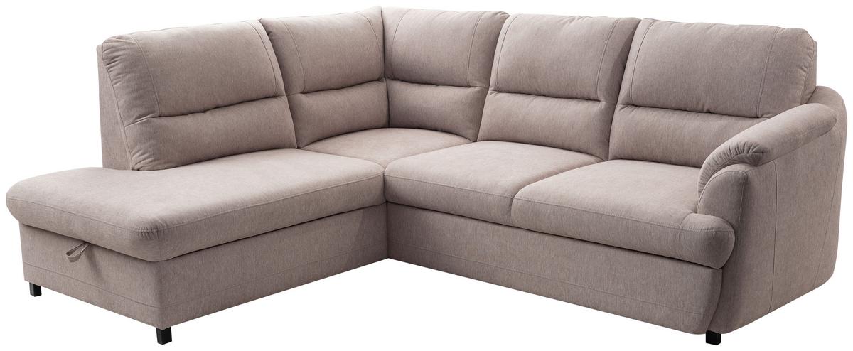 Ecksofa Gusto Greige S: 200x240 cm - Greige/Schwarz, Basics, Textil (200/240cm)