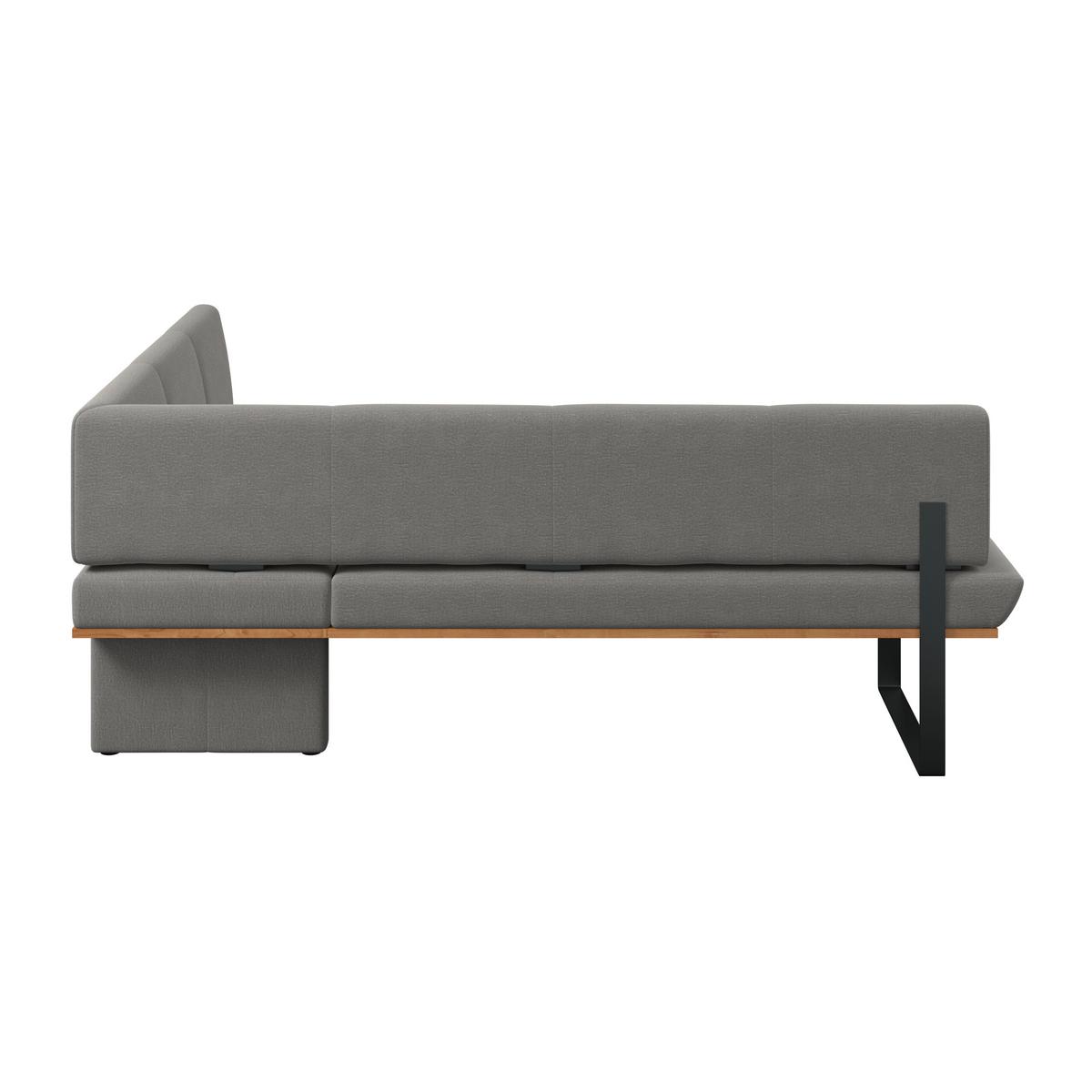 Eckbank Tristan Webstoff grau, S:225x175cm - Schwarz/Grau, MODERN, Holz/Textil (225/175cm) - James Wood