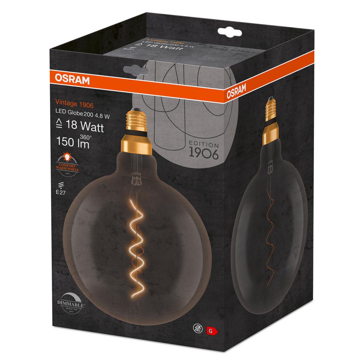 LED-Leuchtmittel Vintage 1906 Led Dim 16  4.8 W - Hellgrau, Basics, Glas (20/29,5cm) - Ledvance