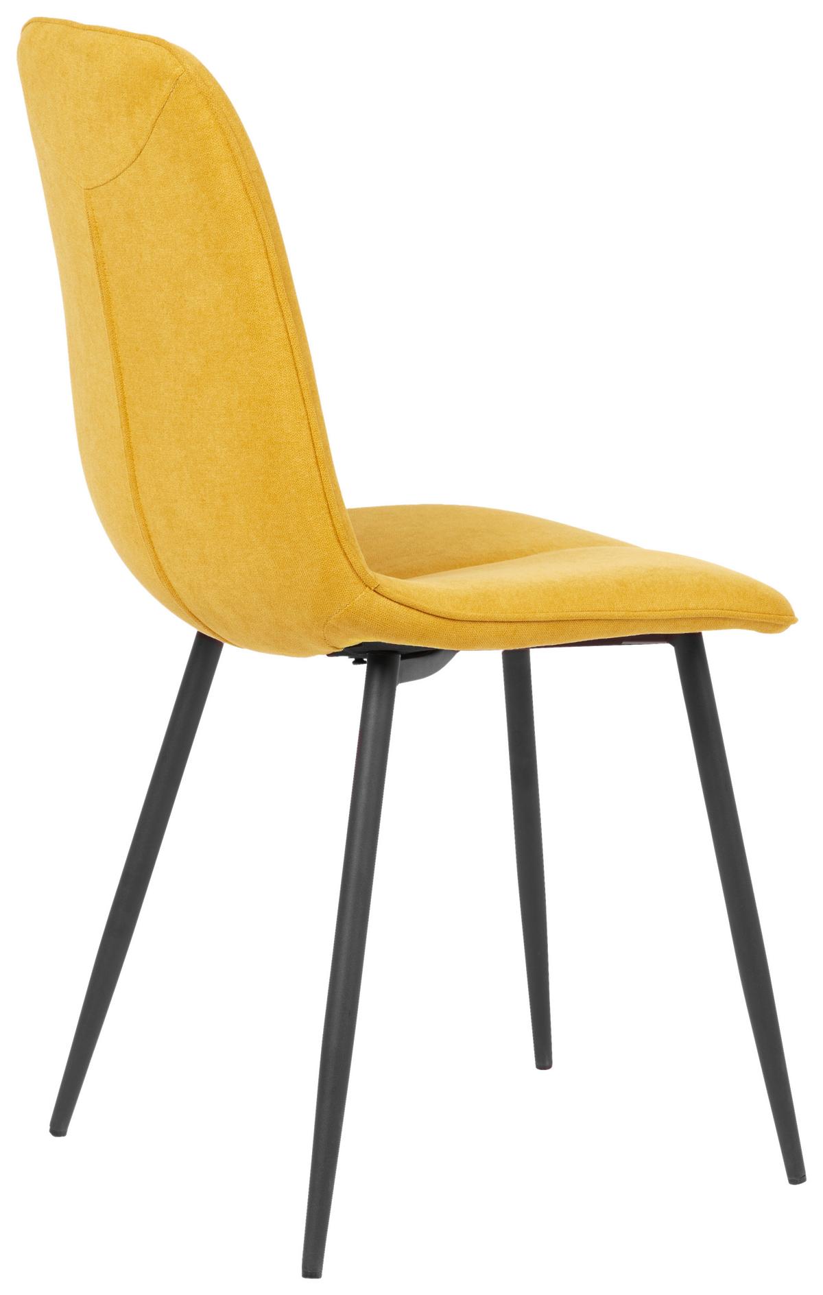 Esszimmerstuhl Lago Gelb 2er-Set - Gelb/Schwarz, MODERN, Holz/Textil (47/87/58cm) - P & B