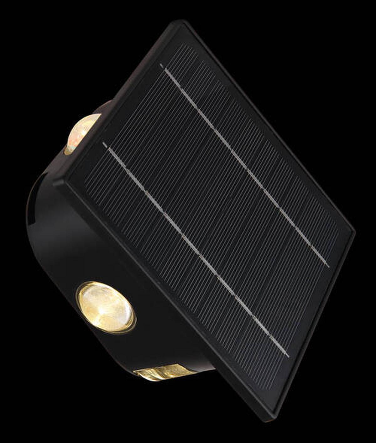 Solarleuchte 36494 - Klar/Schwarz, Design, Kunststoff (13,1/7/13,1cm) - Globo