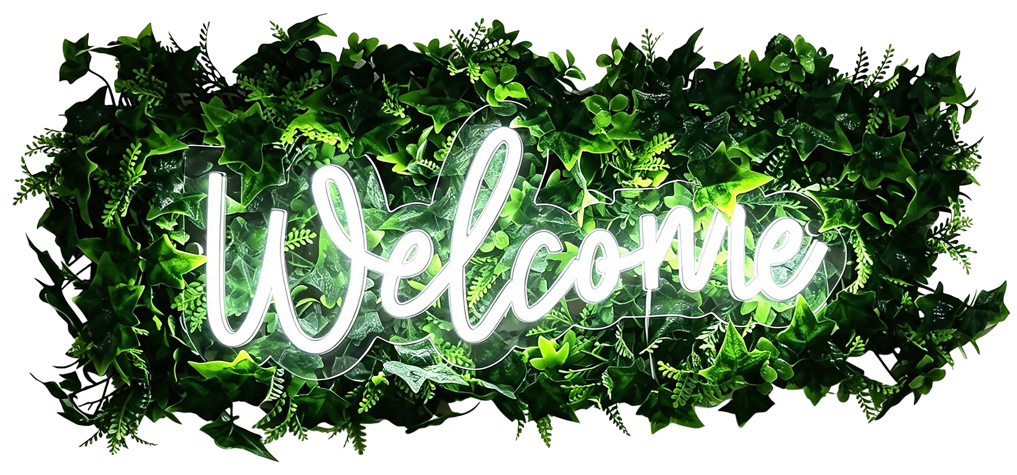 Dekorační tabule WELCOME - bílá/zelená, kompozitní dřevo/plast (65ml) - Mömax