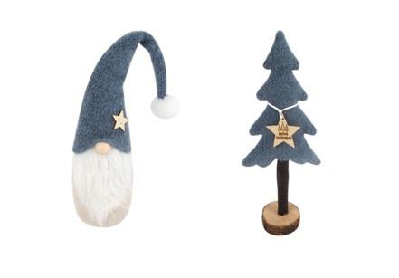 Skulptur Nic - Blau/Braun, KONVENTIONELL, Holz/Textil - Luca Bessoni