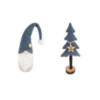 Skulptur Nic - Blau/Braun, KONVENTIONELL, Holz/Textil - Luca Bessoni