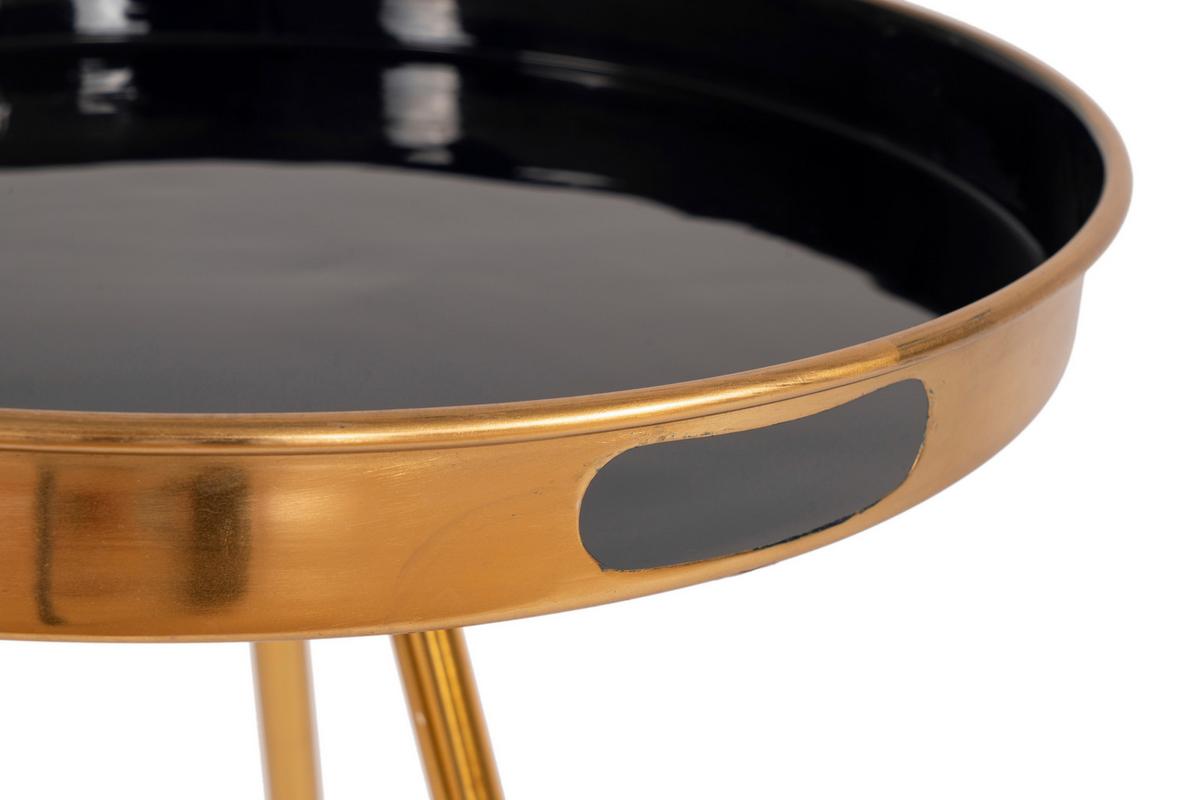 Beistelltisch Morrison 325 Dunkelblau/Goldfarben B: 47 cm - Goldfarben/Dunkelblau, Design, Metall (47/47/55cm) - Kayoom