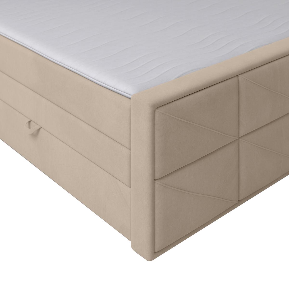 Boxspringbett mit Bettkasten Helsinki 180x200 cm Beige - Beige/Schwarz, MODERN, Holz/Kunststoff (180/200cm) - MID.YOU