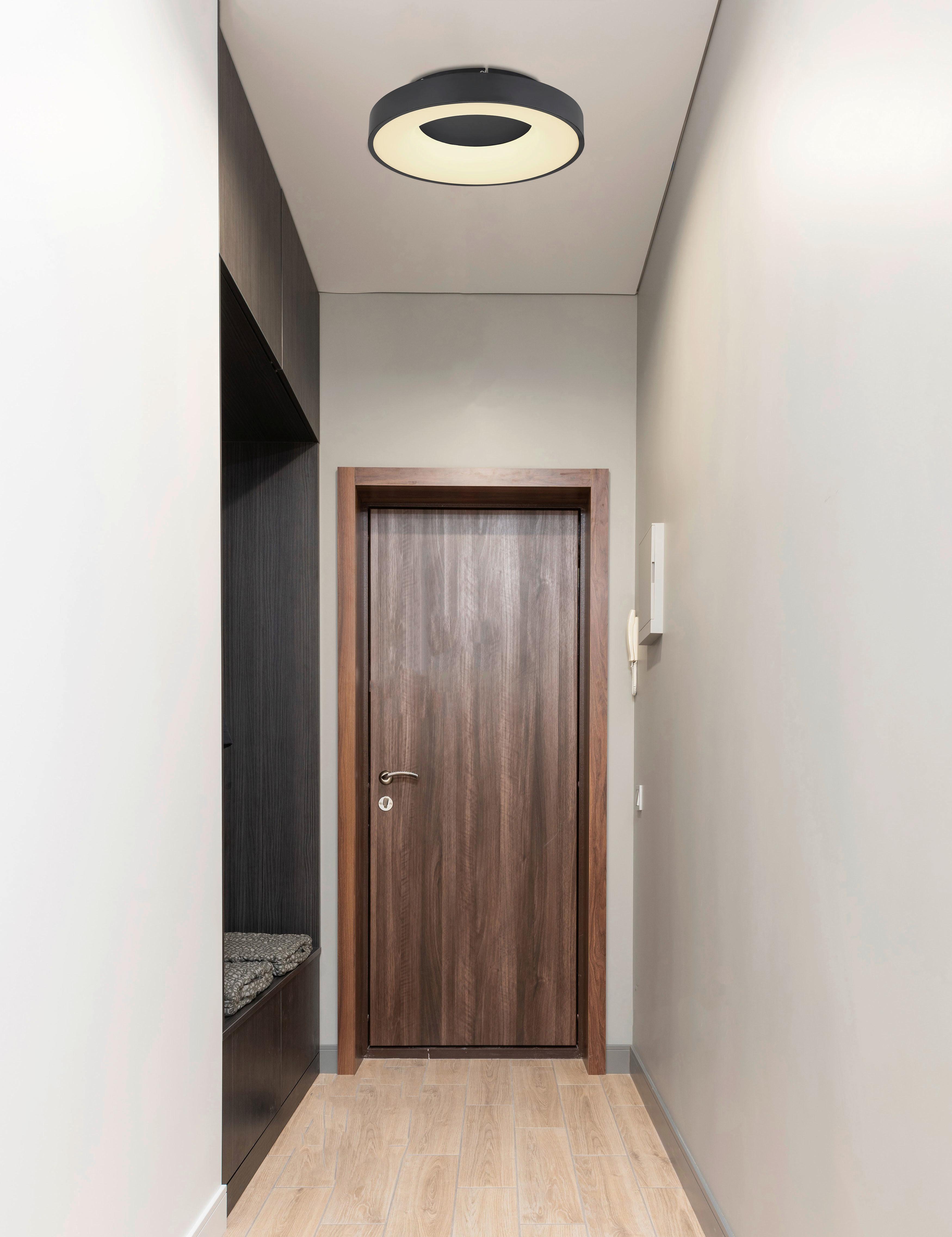Led-deckenleuchte 41758-30b - Opal/Schwarz, Design, Kunststoff/Metall (40/10cm) - Globo