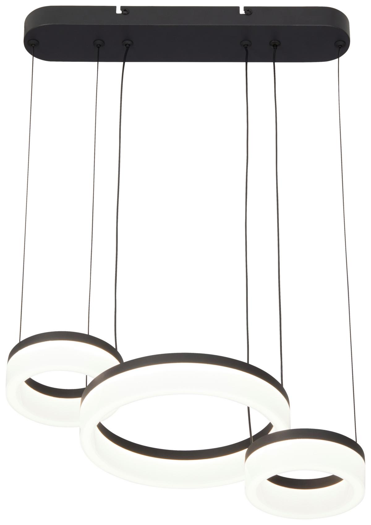 LED-Hängeleuchte, 3800k Gutzi - Schwarz, MODERN, Kunststoff/Metall (40/23/50cm)