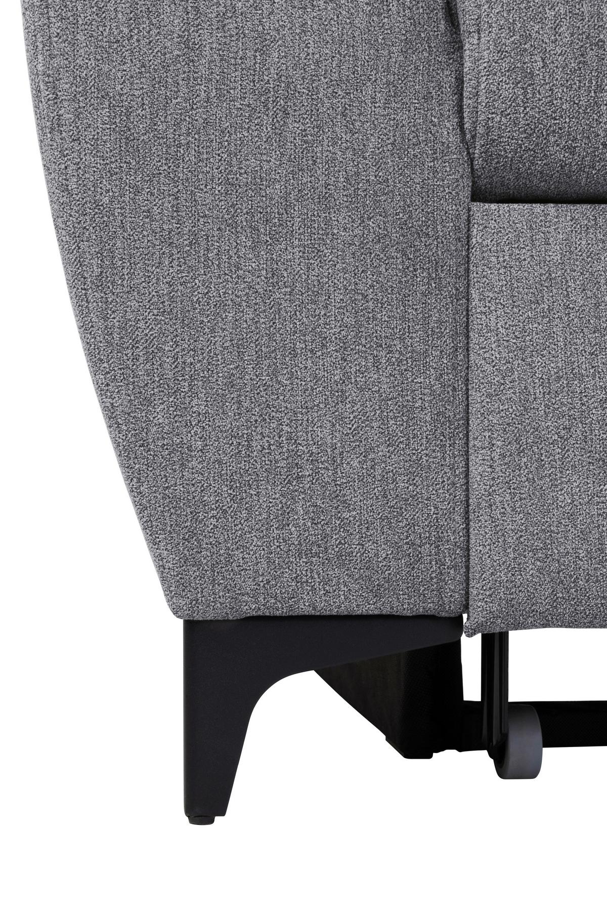 Ecksofa Lapis Dunkelgrau S: 255/217 Cm - Dunkelgrau/Schwarz, KONVENTIONELL, Textil (255/217cm) - MID.YOU