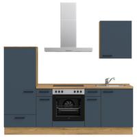 Küchenleerblock Easytouch Low-Line, L2 Links - Blau/Eichefarben, MODERN, Holzwerkstoff (240cm) - Nobilia