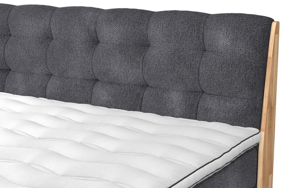 Boxspringbett Boxspring Bed Melissa - Anthrazit/Schwarz, Natur, Textil (200/200cm)