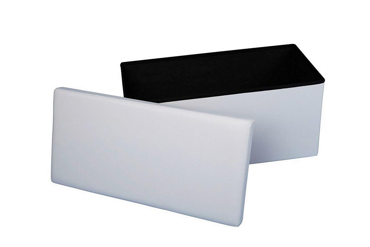 Sitztruhe Seatbox Weiß L: 76 cm Lederlook, mit Stauraum - Weiß, Basics, Kunststoff (76/38/38cm) - Echtwerk