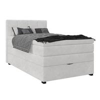Boxspringbett mit Topper & Bettkasten 100x200 Lauro - Creme/Schwarz, Trend, Textil (100/200cm)