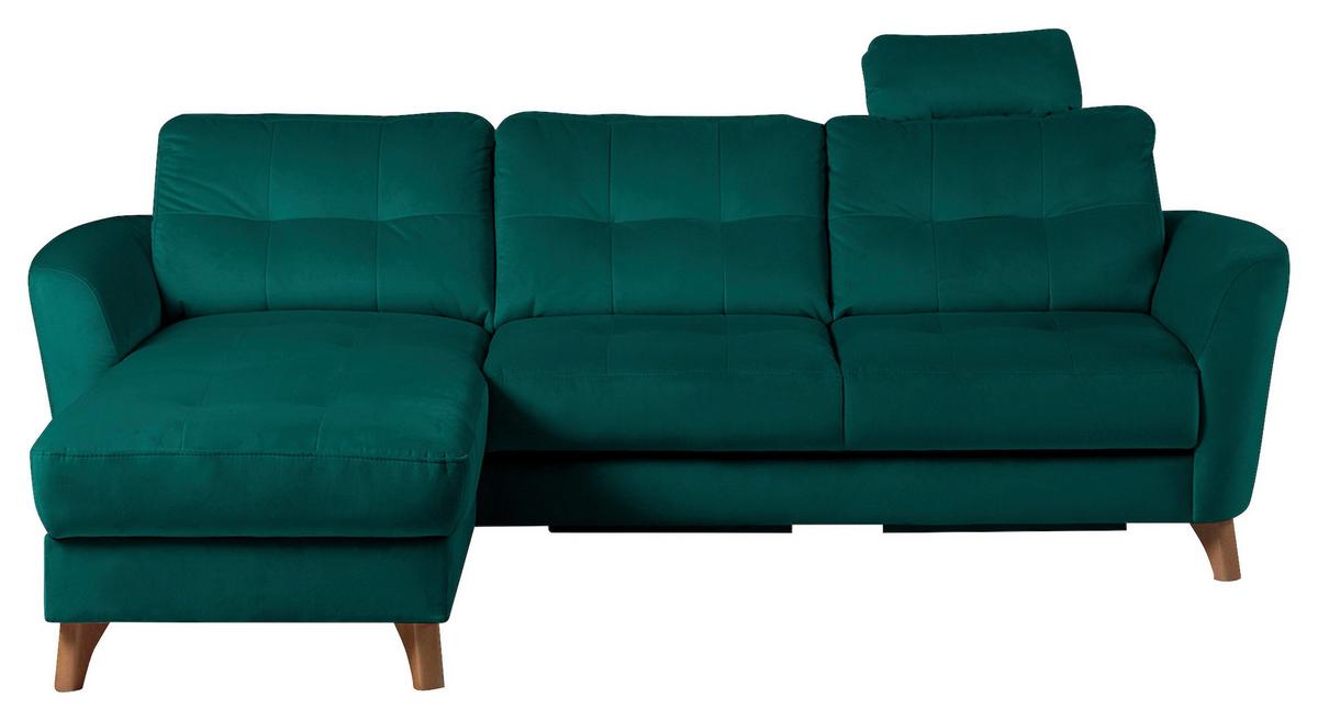 Ecksofa Nordic. Petrol S: 168x238 cm - Buchefarben/Petrol, Design, Textil (168/238cm) - Livetastic