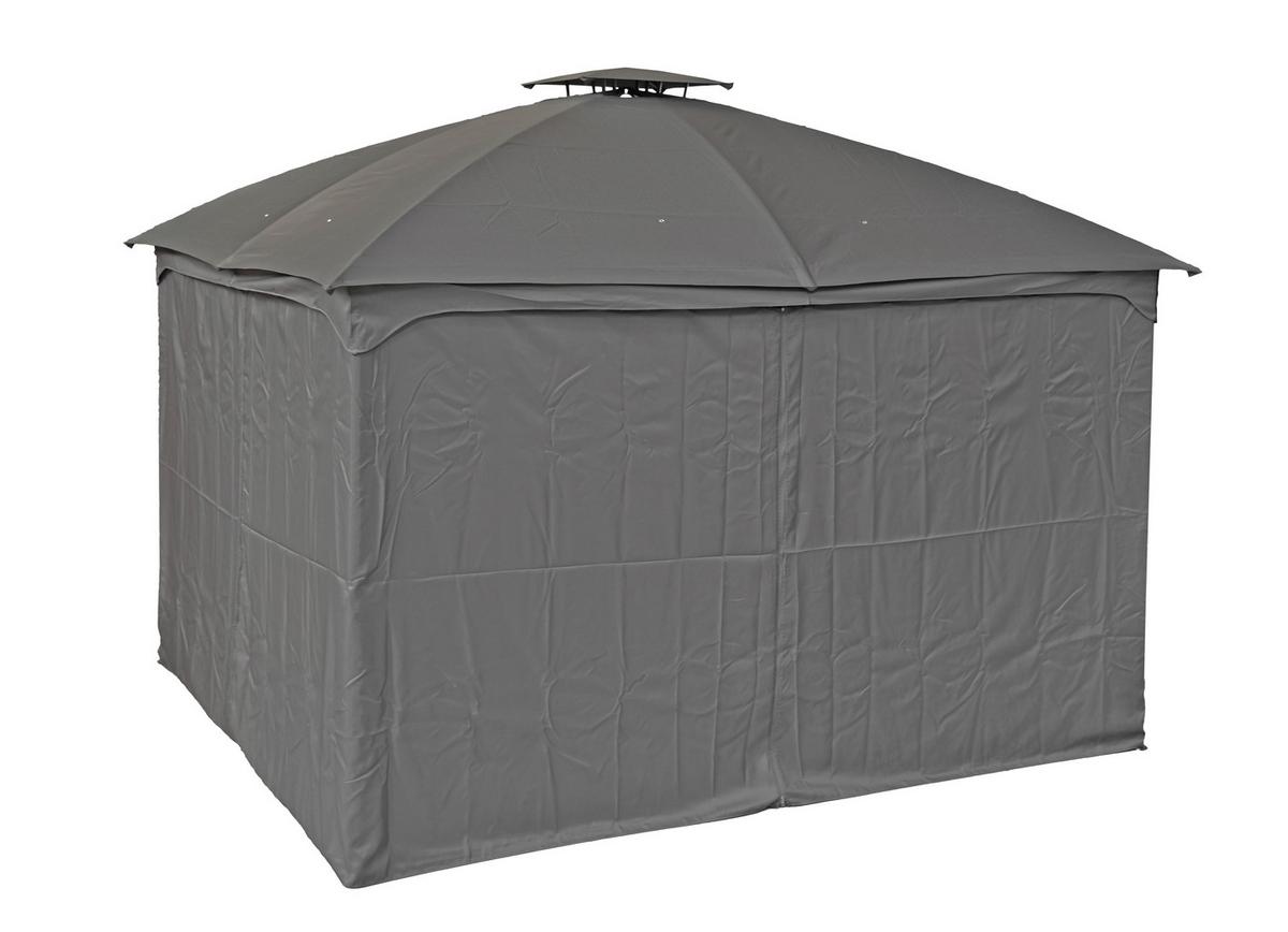 Pavillon Kama - Anthrazit/Schwarz, Basics, Kunststoff/Metall (360/270/300cm) - Gardenson