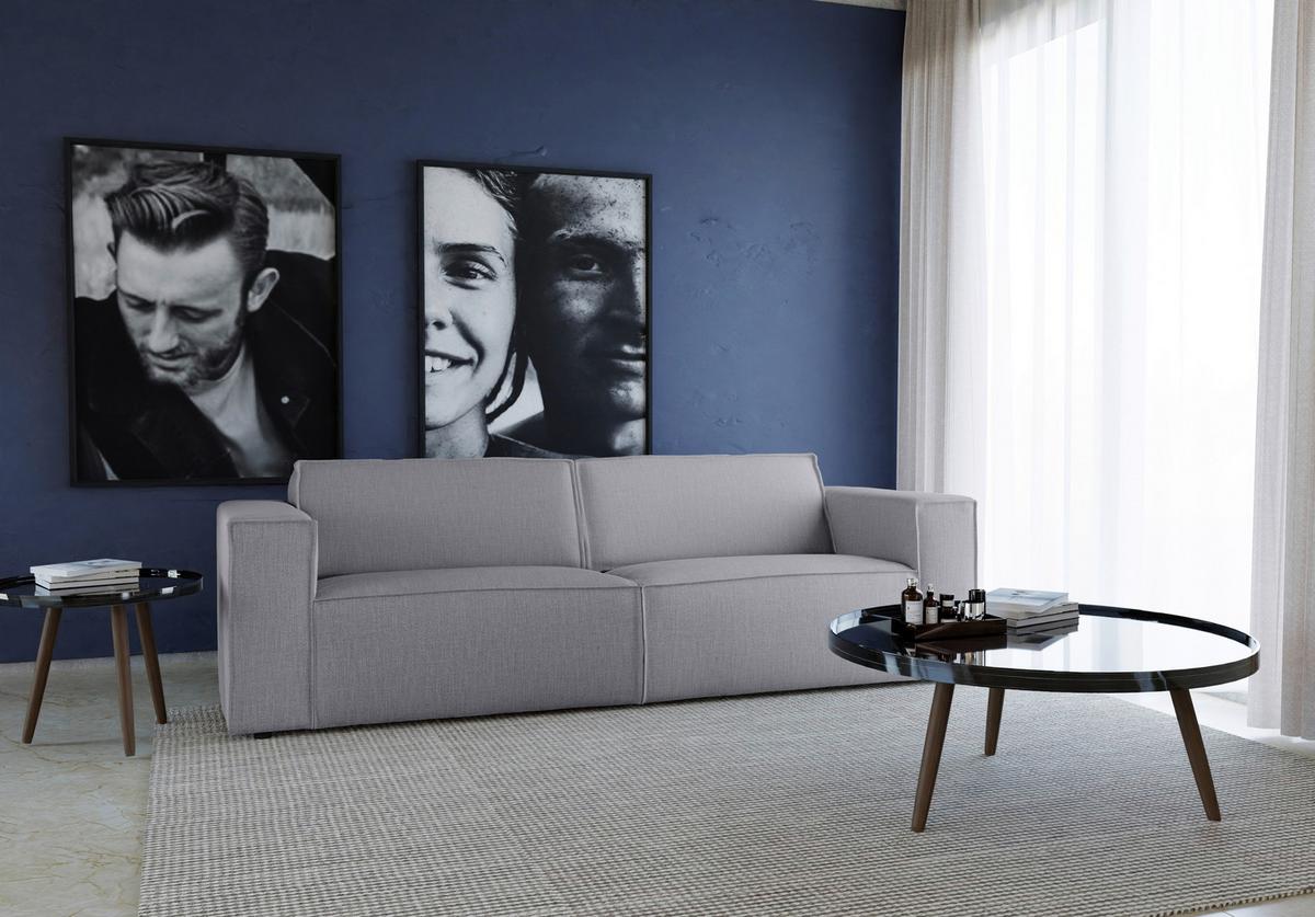 3-Sitzer-Sofa Dice Grau B: 250 cm - Schwarz/Grau, MODERN, Textil (250/80/102cm) - MID.YOU