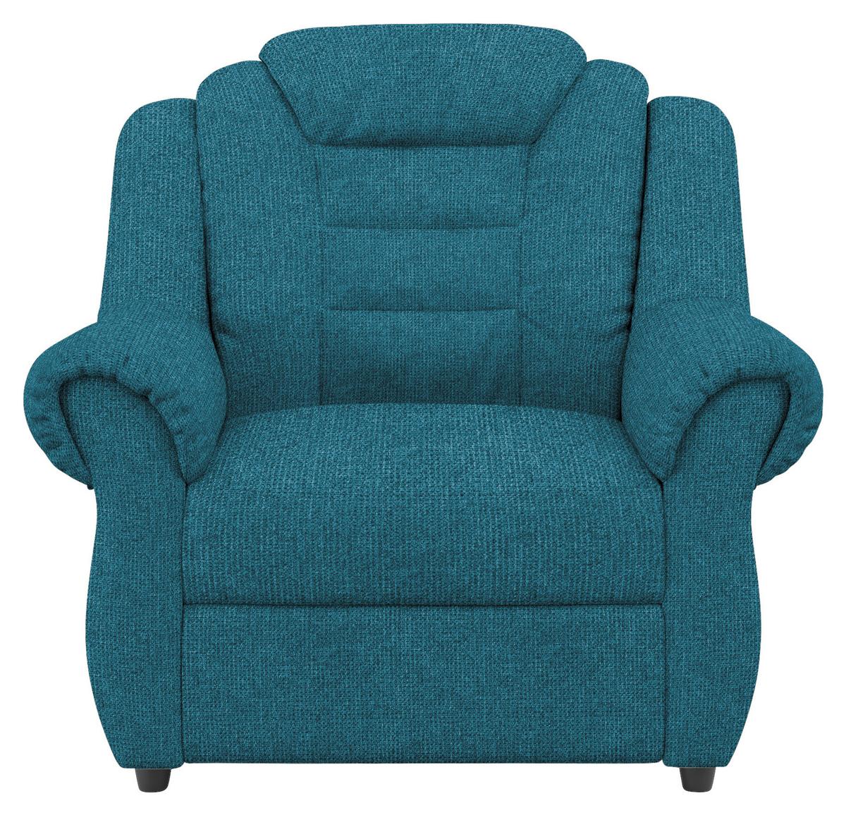 Polstersessel Boston Blau Chenille - Blau/Schwarz, KONVENTIONELL, Textil (104/102/101cm) - Livetastic