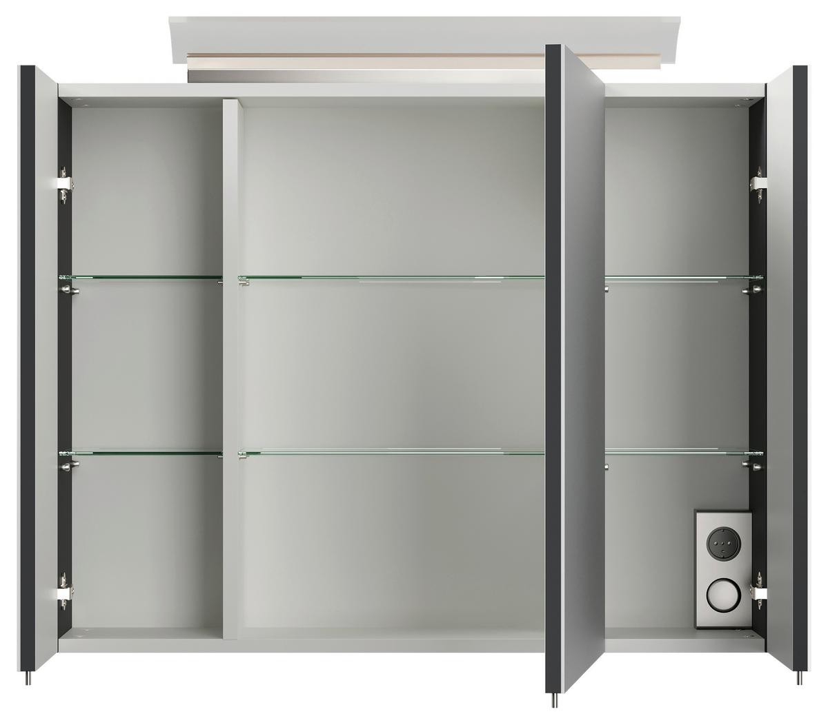 BADEZIMMER Limes, Graphitfarben B: 80 cm - Graphitfarben/Weiß, Basics, Keramik/Holzwerkstoff (80cm) - MID.YOU