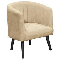 Polstersessel Mit Armlehnen Paul Velours Sandfarben - Sandfarben/Schwarz, Basics, Textil (61/82/58cm) - Livetastic