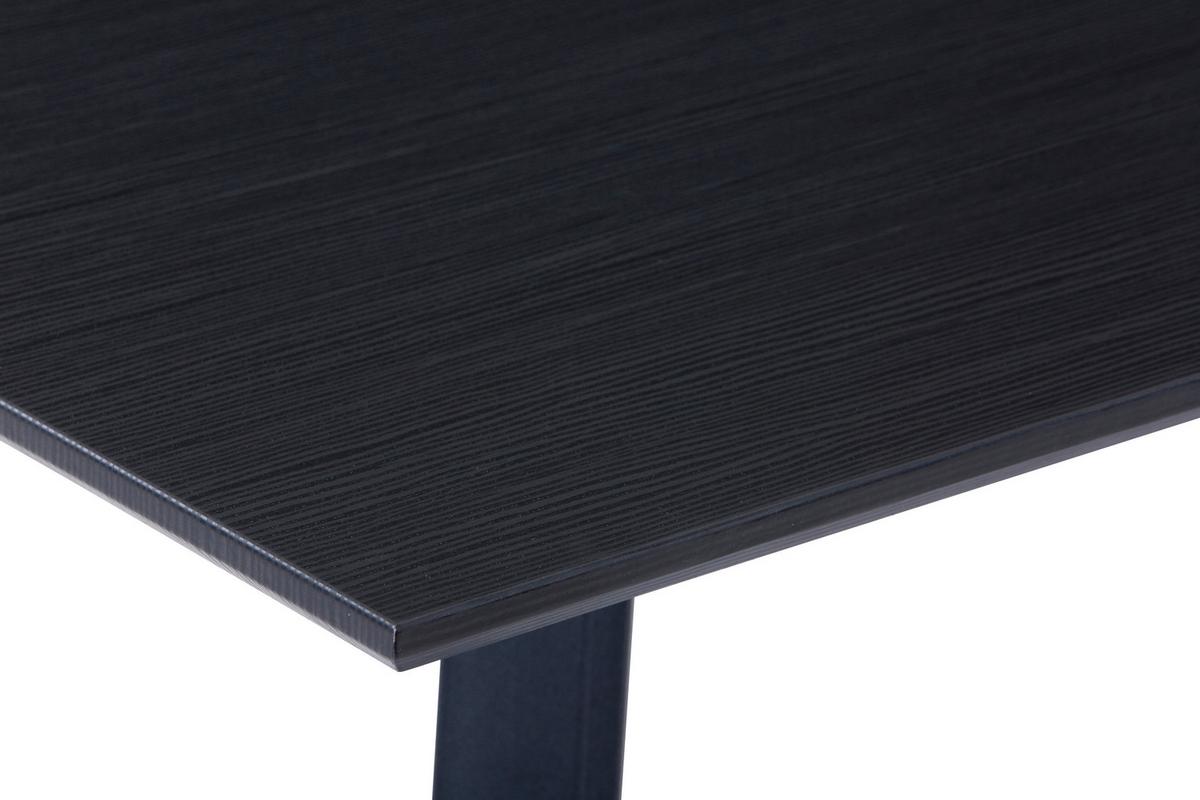 Esstisch Schwarz, Dunkelgrau L: 180cm - Dunkelgrau/Schwarz, Design, Holzwerkstoff/Metall (180/90/75cm) - Livetastic