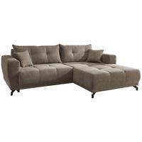 Ecksofa Restato Graubraun S: 246/177 cm - Graubraun/Schwarz, MODERN, Textil (246/177cm) - MID.YOU