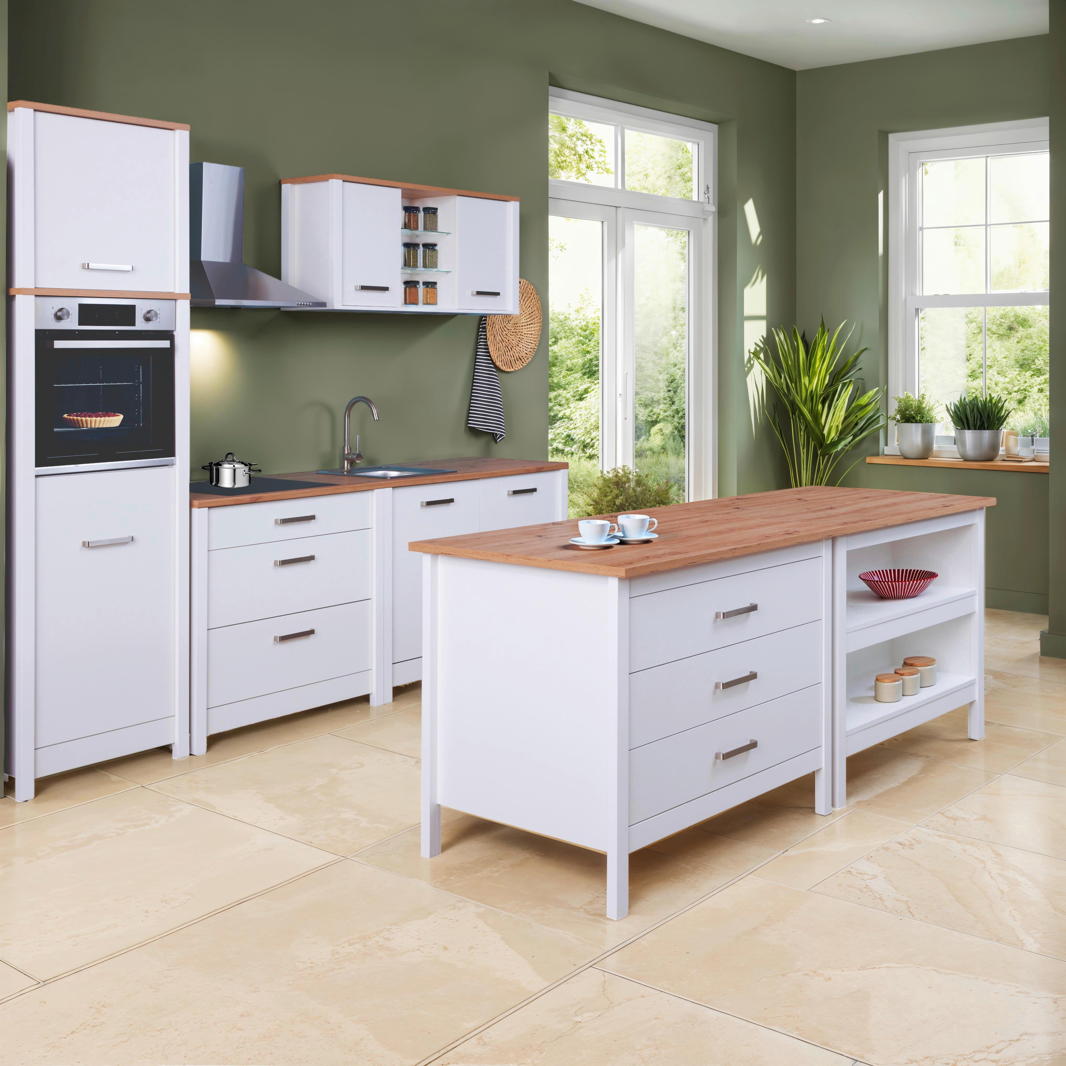 Spodní skříňka se zásuvkami SAN - bílá/barvy stříbra, Romantický / Rustikální, kov/kompozitní dřevo (124/91/75cm) - Mömax