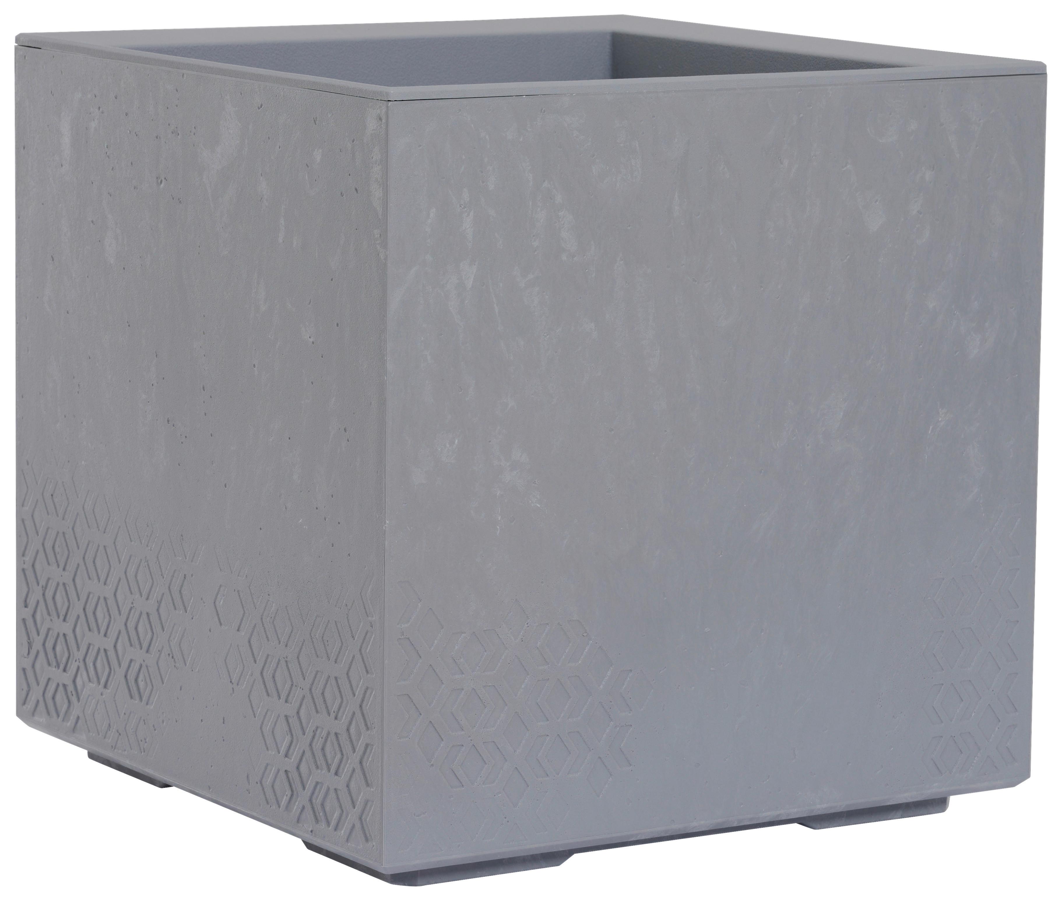 Blumenkasten Grau Betonoptik B: 40 cm - Grau, Basics, Kunststoff (40/40/40cm) - Siena Garden