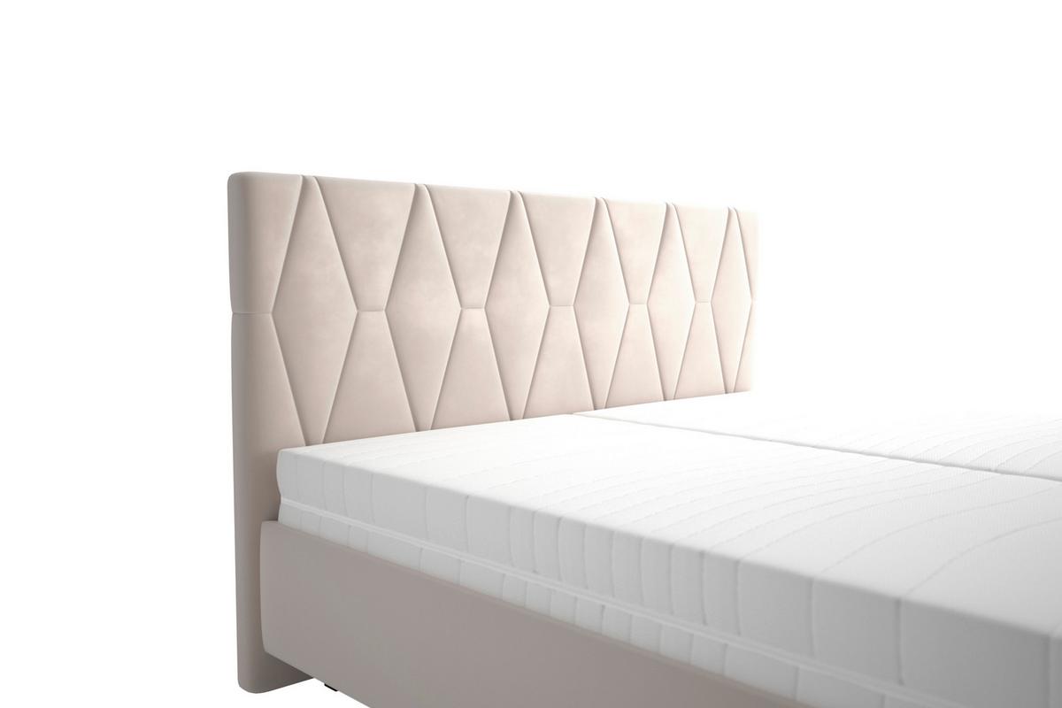 Čalouněná postel ATESSA 180x200 cm, béžová - přírodní barvy/béžová, Moderní, dřevo/textil (180/200cm)
