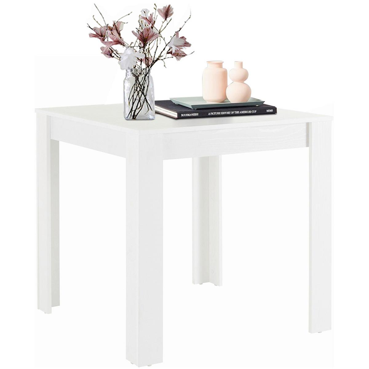 Esstisch Lynn Weiß L: 80cm - Weiß, Design, Holzwerkstoff (80/75/80cm) - MID.YOU