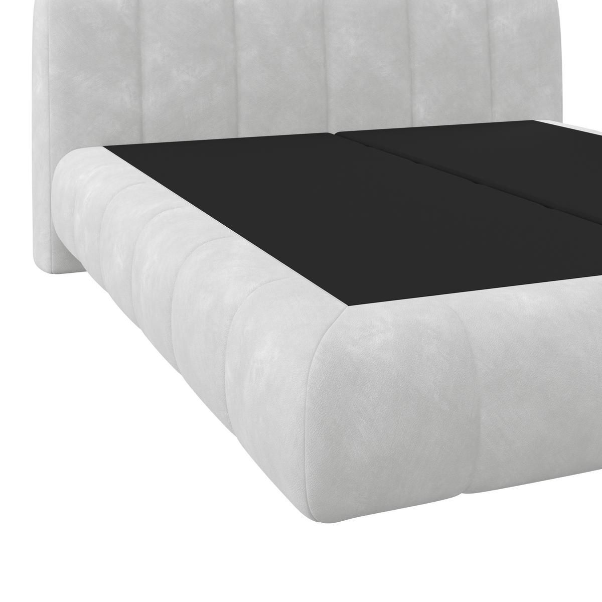 Boxspringbett Nobu O. Matratze Hellgrau, Lf: 160x200 Cm - Hellgrau/Schwarz, Trend, Holz/Textil (160/200cm)